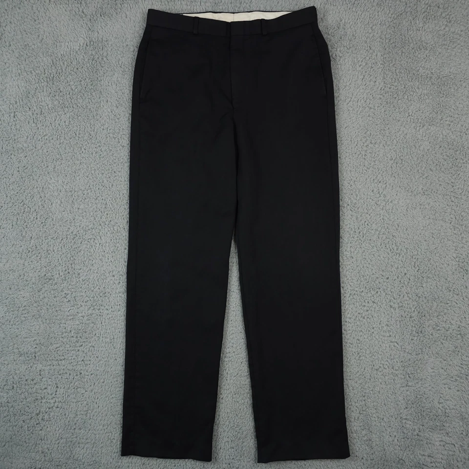 VTG Brooks Brothers 346 Pants Mens 34x32* Black Wool Flat Front Trousers Canada - Image 1 of 4