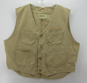 VINTAGE Eddie Bauer Vest Men XL Beige Safari Travel Photography Field 90s * - Picture 1 of 9