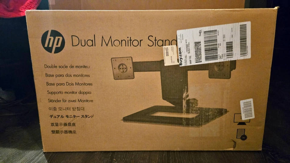 Soporte de monitor doble ajustable HP completamente sellado # AW664AA Foto 1 de 1