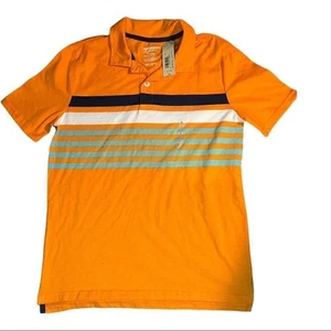 Arizona Jean Co boy's size XL (18/20) Orange Stripe Short Sleeve Polo Shirt NWT - Picture 1 of 4