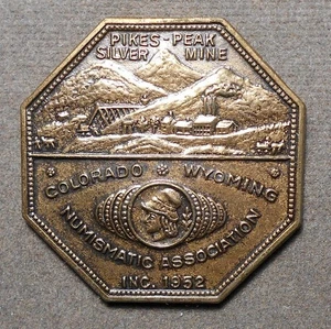 Colorado – Wyoming Numismatic Association, Pikes Peak Silver Mine Lesher Shaped - Imagen 1 de 2