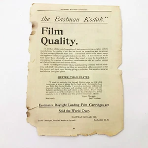 Vintage Late 1890's Advertising Page from Scribner's Magazine Kodak Film Cameras - Picture 1 of 2