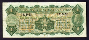 Australia R-23a. (1923) 1 Pound - Miller/Collins. With Imprint - Small H/25. F+ - Picture 1 of 2