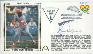 Eric Davis Signed Home Run Record First Day Issue Cachet JSA Authenticated - Picture 1 of 3