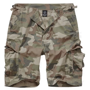 Brandit BDU Shorts Urban Mens Airsoft Outdoor Hiking Cotton Light Woodland Camo - Picture 1 of 11