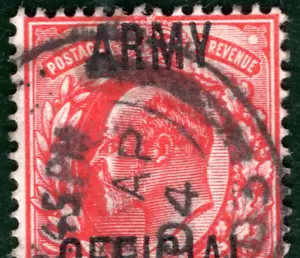 GB KEVII SG.O49var 1d *ARMY OFFICIAL* Overprint VARIETY 1904 CDS Used HPR138 - Picture 1 of 6