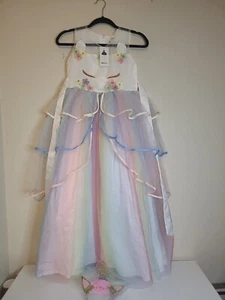 Girls Unicorn Tutu Dress with Headband Size 160/ 14-16 Rainbow Color Party Dress - Picture 1 of 7