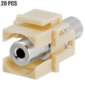 20x 3.5mm 1/8" Audio Estéreo Hembra Acoplador Keystone Jack Placa de Pared Inserto Marfil - Imagen 1 de 2