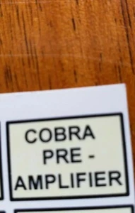 WURLITZER 506 COBRA PRE-AMP DECAL lN 1100 JUKEBOX - Picture 1 of 2