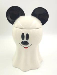 Mickey Mouse Ghost Cookie Jar 10” Disney Canister w Seal on Lid - Picture 1 of 5