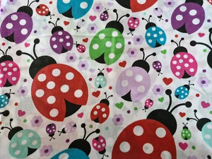 Polycotton fabric material poly cotton - Poplin - crafts - sewing - Ladybirds - Picture 1 of 1