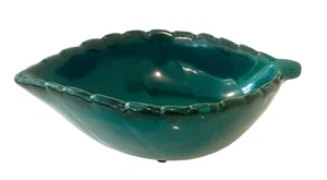 Department 56 Ceramic Bowl Green Leaf Oval Dip Condiment Candy Dish 2.5”T 7.5” L - Picture 1 of 10