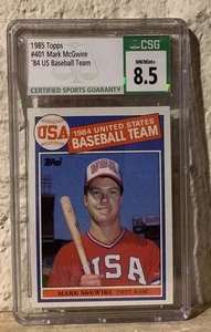 1985 Topps USA Mark McGwire RC #401 CGC 8.5 Graded Card - Picture 1 of 8