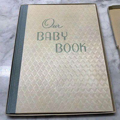 "Libro de recortes Our Baby Book de colección años 40 sin rellenar 12x9""" Foto 1 de 4