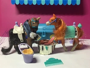 Vtg Kenner Littlest Pet Shop Sparkling Pony Pairs Prancing Parade Ponies w/Trunk - Picture 1 of 12