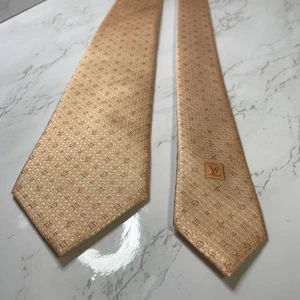 Louis Vuitton LV Tie silk 100% Monogram 6 Orange made in Italy 614 - Picture 1 of 5