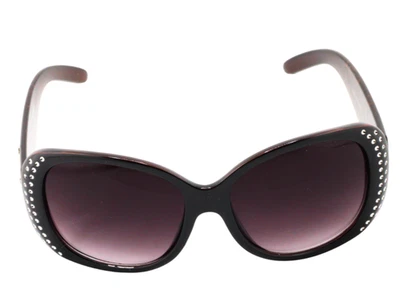 GAFAS DE SOL - Estrás de gran tamaño negro/marrón metálico marco interior - lente graduada Foto 1 de 4