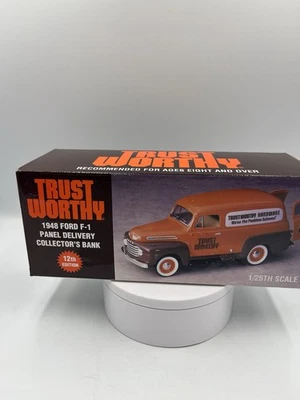 VTG ERTL Die-Cast Bank 1948 Ford F-1 Panel Delivery Van Trust Worthy Hardware - Image 1 of 4