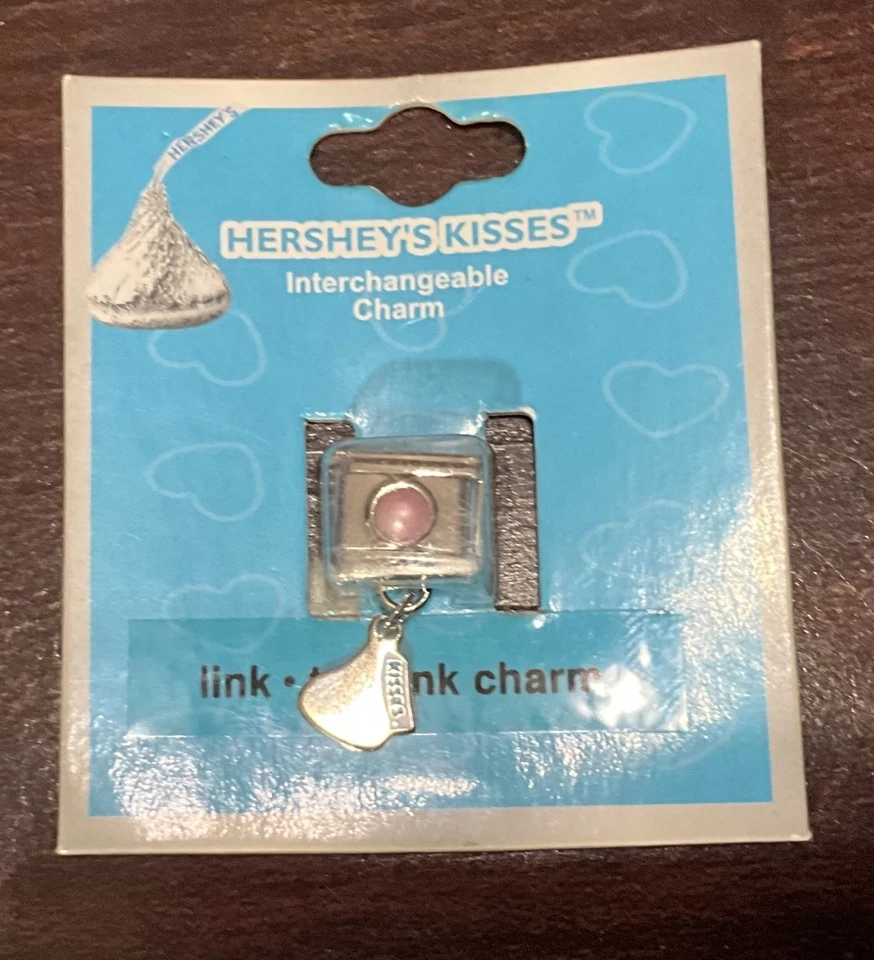 Dije italiano Hershey’s Kisses 9 mm tono plateado Add-a-Charm enlace-a-enlace acero Foto 1 de 1