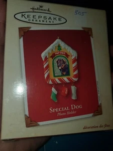 Hallmark Keepsake Ornament Special Dog Photo Holder Top Dog🐕 Candy Cane House🎄 - Picture 1 of 7