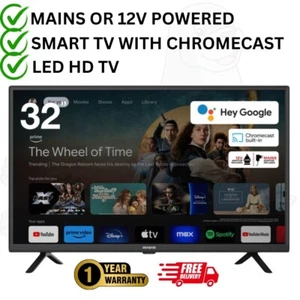 Aiwa 32" Smart LED HD TV with Mains or 12V Adaptor for Caravan Car Camper Google - Picture 1 of 4