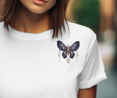 Camiseta Mariposa Celestial - Diseño Lunar Místico Foto 1 de 4