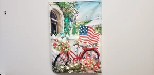 Smart RGBIC BLE LED 4TH of July Bike and Flags Canvas Light - Picture 1 of 5