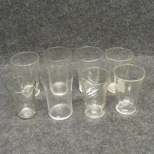 LOTE DE 8 vasos acanalados de jugo acampanado de vidrio transparente de la era de la depresión de colección - Imagen 1 de 10