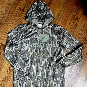 Mossy Oak~BOTTOMLAND~Camouflage Hunting Gear Fleece Hoodie Pullover Sweatshirt S - Picture 1 of 9