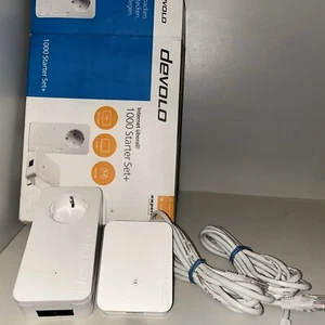 Devolo 1000 Starter Set+ 1000 Mbit/s Ethernet, LAN Anschluss Dlan Adapter - Bild 1 von 9