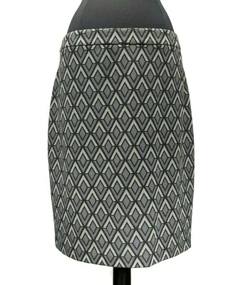Halogen Gray Geometric Straight Pencil Full Zip Skirt Size 8 - Image 1 of 4