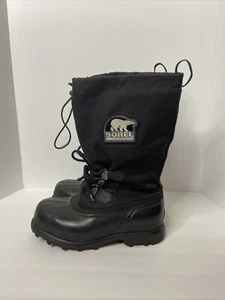 SOREL Bear mens 8 black Insulated Snow Boots NM1023-010 EXCELLENT - Picture 1 of 14