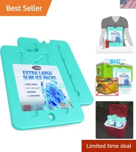 XL Large Cooler Ice Packs - Reusable Long Lasting Ice Pack -5 C Space-Saving ... - Picture 1 of 9