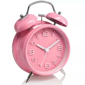 Super Loud Metal Alarm Clock with Twin Bell Backlight Analog Desk Table Clock - Picture 1 of 12