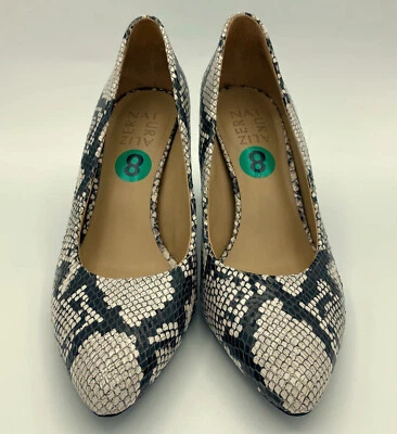 Zapatos de tacón de aguja Naturalizer blanco y negro serpiente para mujer talla 8 excelente estado Foto 1 de 4
