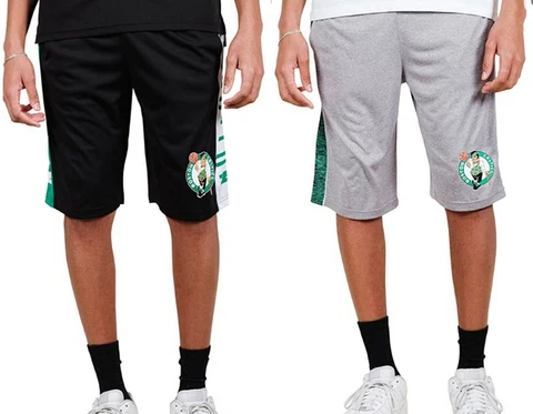 Boston Celtics NBA Men's Gray or Black Team Athletic Performance Shorts: M-2XL Cover