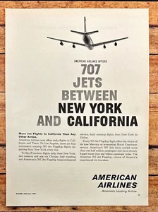 1960 American Airlines Vtg Print Ad 707 Jets Between New York California - Picture 1 of 6