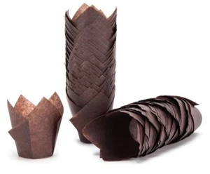 $ Qty 200 x Premium Chocolate Brown Muffin Tulip Wraps Cupcake Cases P0830 - Picture 1 of 5