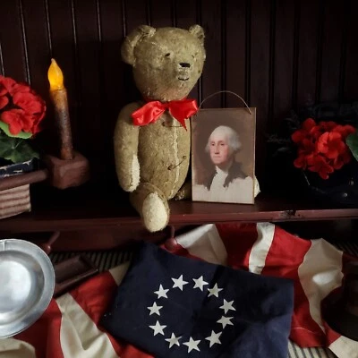 VINTAGE COLONIAL REPRODUCTION EARLY AMERICAN PRIMITIVE WASHINGTON PORTRAIT SIGN - Image 1 of 4