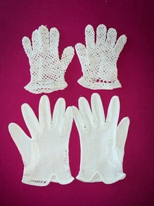 2 paires de gants d'enfant en crochet fait main, hauteur 14 et 16 cm - Foto 1 di 4