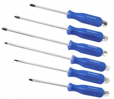 SILVER Schlosser Schraubendreher Set 6-tlg Schraubenzieher Satz mit 6-kant Schlagkappe