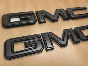 NEW Front & Rear Emblem Black kit For 2019 - 2024 GMC Sierra 1500 2500HD 3500HD - Picture 1 of 4