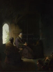 REMBRANDT Art Poster or Canvas Print "Anna and the Blind Tobit" - Picture 1 of 1
