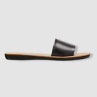 Sandales plates pour femmes 550 $ Jil Sander noir Agnellato cuir de veau 40EU/10US
