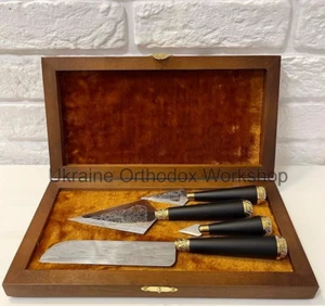 4 pcs Set Orthodox Church Altar Lance Proskomedia Liturgy Sharp Spears with Box - Picture 1 of 7