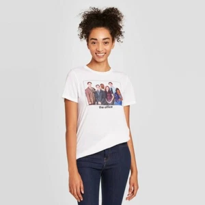 Women's The Office Short Sleeve Graphic T-Shirt - White S - Imagen 1 de 1