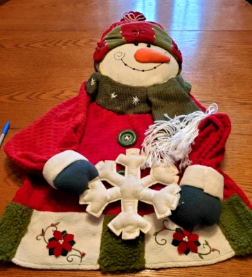 Christmas Snowman Chair Cover Red Washable 21 X 32 FREE SHIPPING - Image 1 of 2