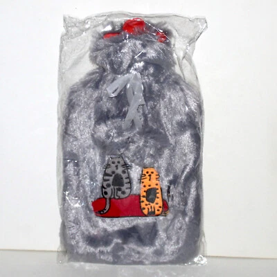 Botella de agua caliente cubierta de felpa suave gato gatito gris BiggDesign 67 fl oz 2 l goma Foto 1 de 4