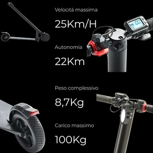 ✅️Elektroroller 2025 für Erwachsene 25 kmh x 22 km x 8,7 kg Belastung 100kg Ner - Bild 1 von 14
