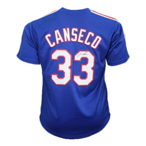 Jose Canseco Autographed Pro Style Texas Baseball Jersey Blue (JSA) - Picture 1 of 4